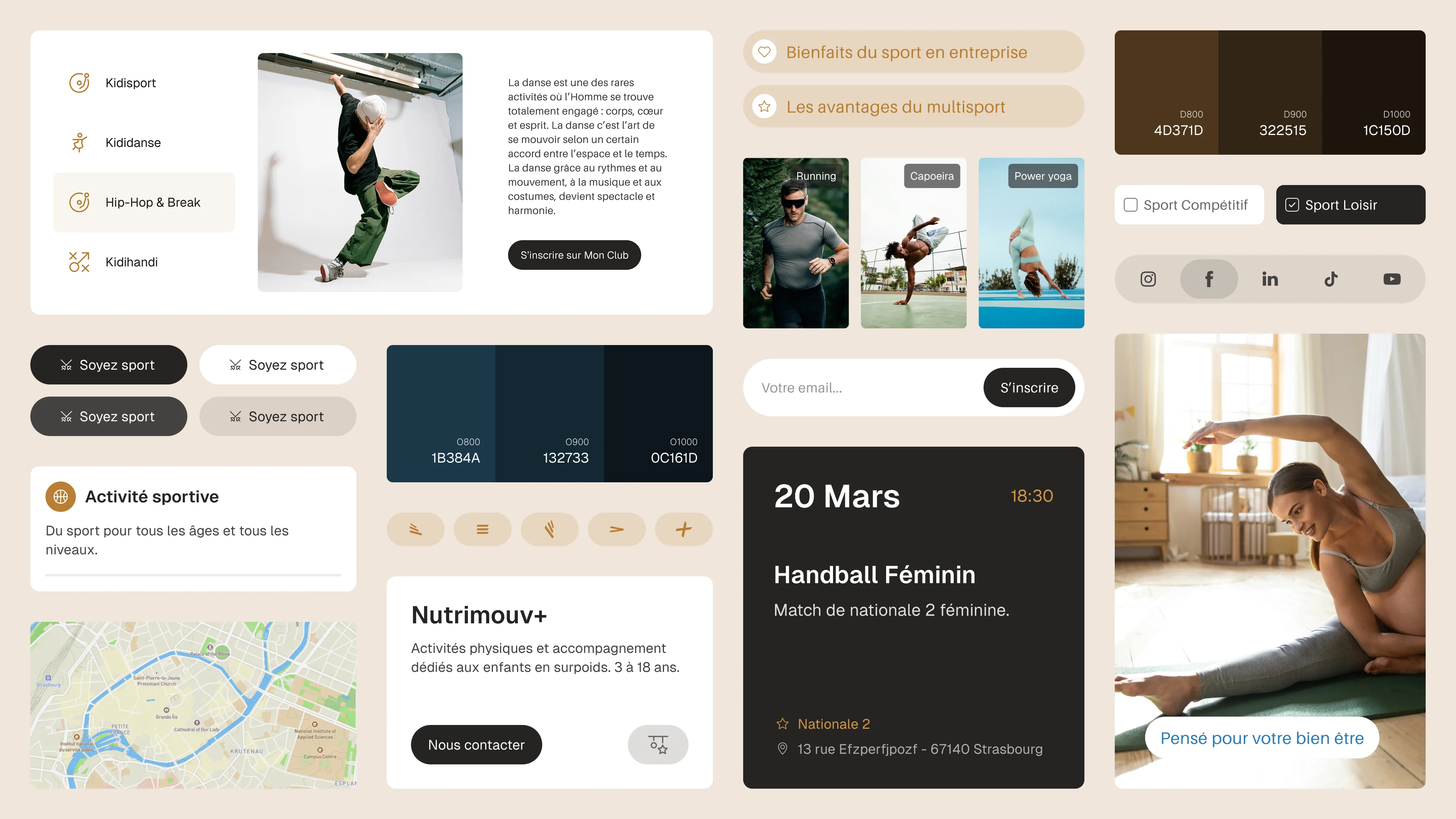 Site et design system de la marque sportive ASPTT